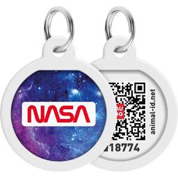 Адресник для собак и кошек Waudog Smart ID с QR паспортом NASA21, S, диаметр 25 мм
