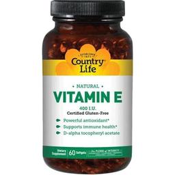 Витамин E Country Life 60 мягких капсул