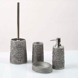 Комплект у ванну кімнату Irya Lane gri, 4 предмети, сірий (svt-2000022303545)