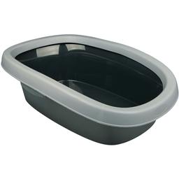 Туалет для котів Trixie Carlo з бортиком 58х38х17 см чорний/сірий (40121)