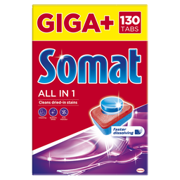 Таблетки для посудомоечных машин Somat All in 1 Giga, 130 шт. (825762)