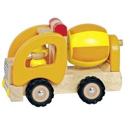 Машинка деревянная Goki Бетономешалка, желтый, 17,5 см (55926G)