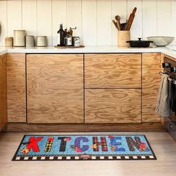 Коврик для кухни IzziHome Cooky Butterfly Kitchen, 125х50 см, голубой (2200000548863)