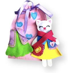 Набір для шиття іграшки Аплі Краплі Котик з одягом та аксесуарами (ЗІ-01)