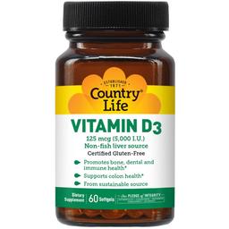 Витамин D3 5000 МЕ Country Life 60 капсул