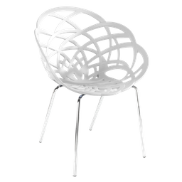Кресло Papatya Flora-ML, матовое белое сиденье, ножки хром (874694)