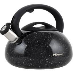 Чайник Holmer со свистком, 3 л, черный мрамор (WK-3530-BCSMB Galaxy)