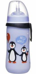 Поїльник з трубочкою Nip Straw Cup Пінгвіни, 330 мл, світло-блакитний (35067)