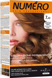 Фарба для волосся Numero Hair Professional Golden copper blonde, відтінок 7.43 (Мідно-золотавий блонд), 140 мл