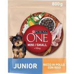 Сухий корм для цуценят малих порід Purina One Mini Junior, з куркою та рисом, 800 г