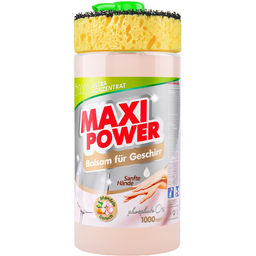 Средство-бальзам для мытья посуды Maxi Power Миндаль с губкой, 1 л