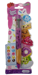 Многоцветная ароматная шариковая ручка Scentos Sugar Rush Феерическое настроение, 10 цветов, фиолетовый корпус 31021