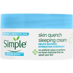 Восстанавливающий ночной крем Simple Water Boost Skin Quench Sleeing Cream, для сухой и чувствительной кожи, 50 мл
