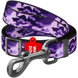 Поводок для собак Waudog Nylon Фиолетовый камо, 122х1 см, разноцветный