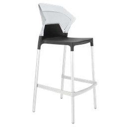 Барний стілець Papatya Ego-S, сірий з білим (4823052301361)