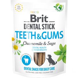 Лакомство для собак Brit Dental Stick Teeth & Gums здоровые десна и зубы, ромашка и шалфей 7 шт. 251 г