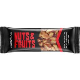 Батончик BioTech Nuts, Peanut and Fruits 40 г