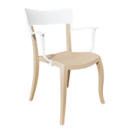 Крісло Papatya Hera-K, пісочно-бежеве сидіння, верх білий (873338)