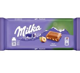 Шоколад молочний Milka Huzelnuts, з подрібненим лісовим горіхом, 100 г (911052)
