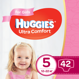 Подгузники для девочек Huggies Ultra Comfort 5 (12-22 кг), 42 шт.