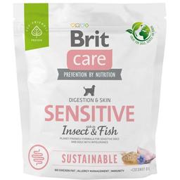 Сухой корм для собак с чувствительной кожей Brit Care Dog Sustainable Sensitive насекомые и рыба 1 кг