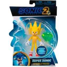 Игровая фигурка Sonic the Hedgehog 2 W2 Соник с изумрудом, с артикуляцией, 10 см (41497i)