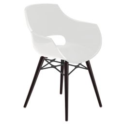 Кресло Papatya Opal-Wox, рама лакированный бук венге, белый (299619)