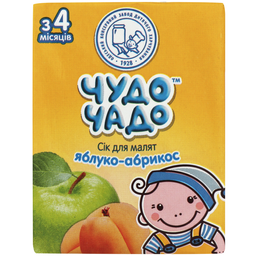 Сок Чудо-Чадо Яблочно-абрикосовый с мякотью, 200 мл