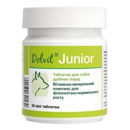 Вітамінно-мінеральна добавка Dolfos Dolvit Junior mini для розвитку м'язової маси для цуценят, 90 міні таблеток