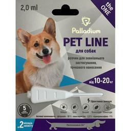 Краплі на холку Palladium Pet Line The One від бліх, кліщів та гельмінтів для собак 10 - 20 кг 2 мл
