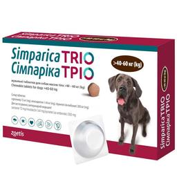 Пігулки Сімпаріка Тріо, для собак, від бліх та кліщів, 40,1-60 кг, 1 шт. (10024340-1)