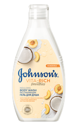 Гель для душу Johnson’s Vita-Rich Смузі, розслабляючий, з йогуртом, кокосом і екстрактом персика, 750 мл