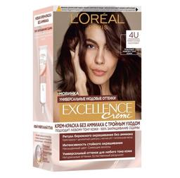 Фарба для волосся L’Oréal Paris Excellence Creme, відтінок 4U (універсальний каштановий), 192 мл (AA343700)