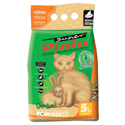 Древесный наполнитель для кошачьего туалета Super Pinio, с ароматом цитрусов, 5 л