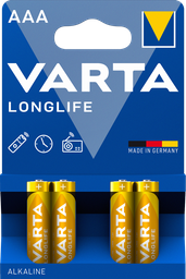 Батарейка Varta Longlife AAA Bli Alkaline, 4 шт. (4103101414)
