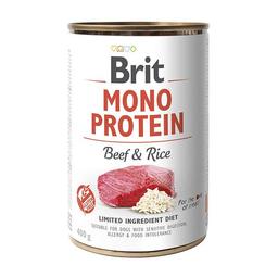 Монопротеїновий вологий корм для собак з чутливим травленням Brit Mono Protein Beef&Rice, з яловичиною і рисом, 400 г