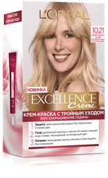 Краска для волос L’Oréal Paris Excellence Creme, тон 10.21 (светло-светло русый перламутровый), 176 мл (A9950500)