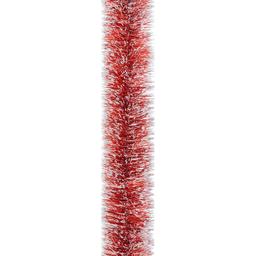 Мішура Novogod'ko 7.5 см 2 м червона з білили кінчиками (980431)
