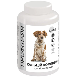 Вітамінно-мінеральна добавка для собак ProVET Профілайн Кальцій комплекс, для кісток та зубів, 100 таблеток, 123 г (PR241877)