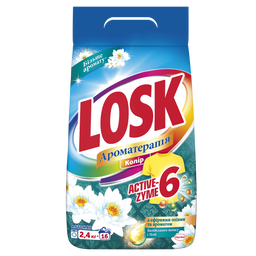 Пральний порошок Losk Color Ароматерапія з ефірнимі оліями та ароматом Балійського лотоса та лілії, 2,4 кг (799499)