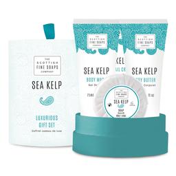 Подарунковий набір Scottish Fine Soaps Sea Kelp Luxurious Gift Set: Крем для душу, 75 мл + Крем для рук, 75 мл + Масло для тіла, 75 мл + Тверде мило, 40 г (63196)