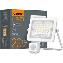 Прожектор Videx LED F2e 20W 5000K с датчиком движения и освещенности (VL-F2e205W-S)