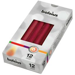 Свечи Bolsius конусные, 24,5х2,4 см, бордовый, 12 шт. (356844.1)