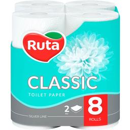 Туалетная бумага Ruta Classic, двухслойная, 8 рулонов, белая