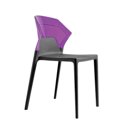 Стул Papatya Ego-S, антрацит сиденье, верх прозрачно-пурпурный (390552)