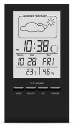 Цифровий гігрометр-термометр з годинником Склоприлад Т-14, чорний (404979)