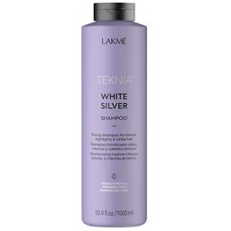 Тонирующий шампунь для нейтрализации желтого оттенка волос Lakme Teknia White Silver Shampoo 1 л
