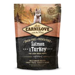 Сухий корм для цуценят і молодих собак великих порід Carnilove Salmon&Turkey Large Breed Puppy, з лососем та індичкою, 1,5 кг