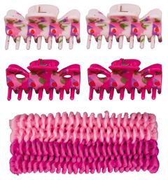 Набір резинок і заколок для волосся Titania, рожевий, 8 шт. (8009 GIRL)