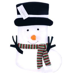 Прикраса новорічна Offtop Шкарпетка Сніговик біла (855068)